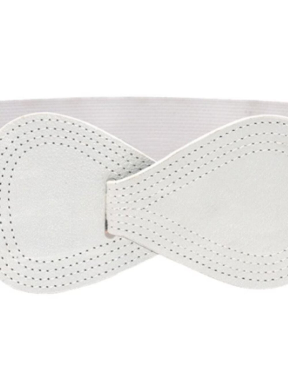 White Faux Leather and Elastic Retro Stretch Belt – Plus Sized